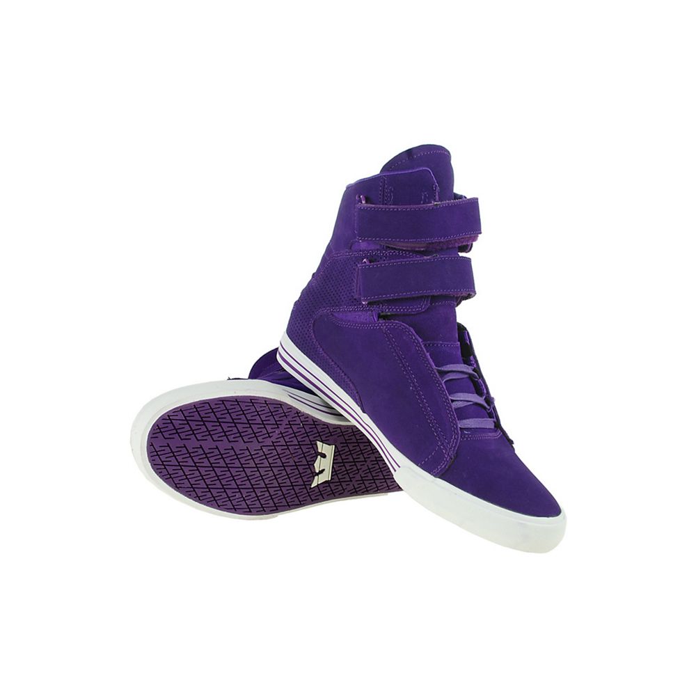 Baskets Montantes Supra TK Society Violette Purple Suede Homme | HFT-30612610